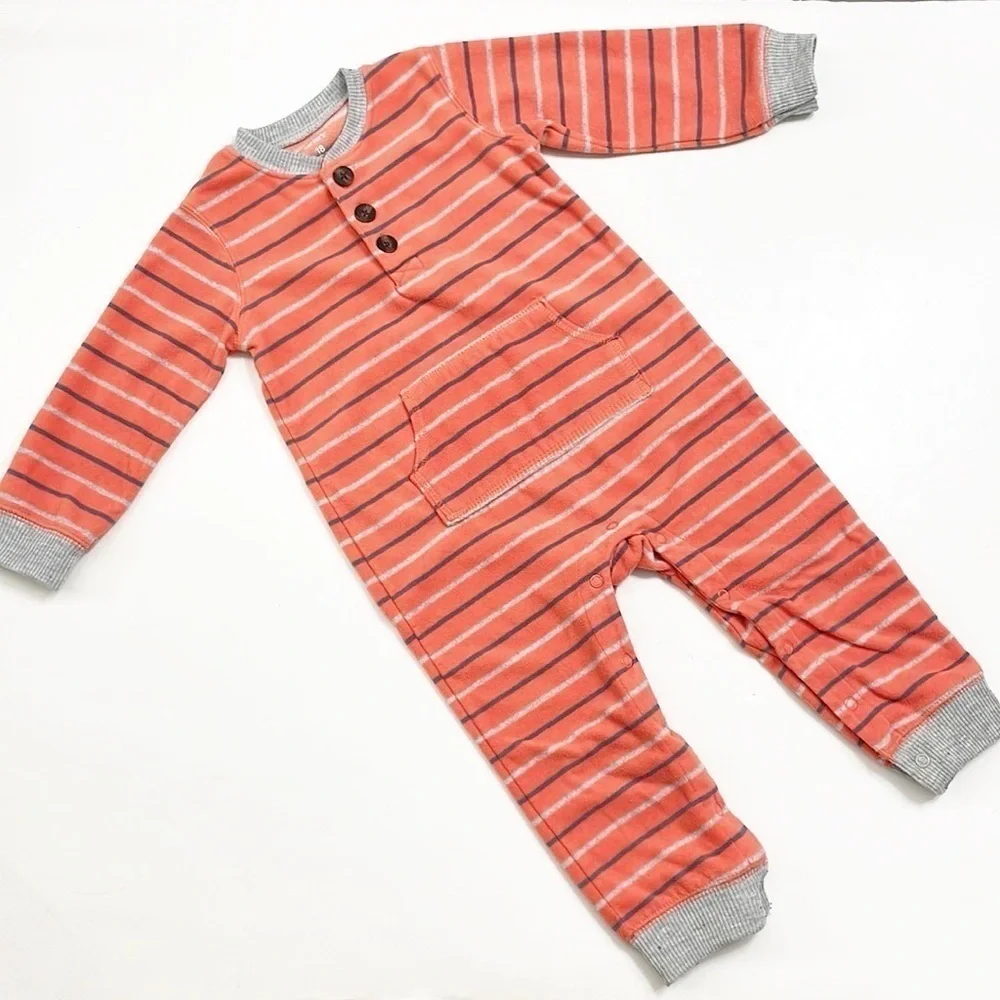 Carter's baby boys fleece striped jumpsuit